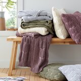 Catherine Lansfield Roza/bela pletena odeja 130x170 cm Chunky Marl Knit – | Shoptok.si