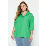 Trendyol Curve Green Boyfriend Pattern Woven Shirt Cene