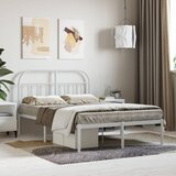 vidaXL Metalni okvir za krevet s uzglavljem bijeli 120 x 190 cm Cijene