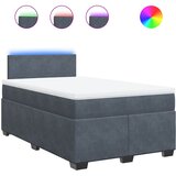 Box spring krevet s madracem tamnosivi 120 x 200 cm baršunasti | shoptok.hr
