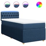 vidaXL Box spring postelja z vzmetnico modra 80x200 cm blago, (21306353) | Shoptok.si