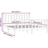  Posteljni okvir črn iz trdnega lesa 200x200 cm, (20708228) | Shoptok.si