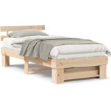vidaXL krevetna konstrukcija smeđa 75 x 190 cm čvrsta borova drva | shoptok.hr