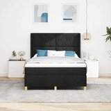Box Postelja z dnom in vzmetnico Črna 160x200 cm Tkanina, (22050687) | Shoptok.si