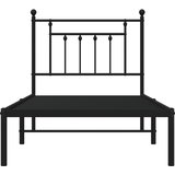  Metalni okvir za krevet s uzglavljem crni 80x200 cm | shoptok.hr