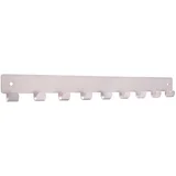 Zidna lajsna s kukicama (D x V: 366 x 41 mm, Broj kuka: 9 Kom., Poniklano)