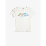 Koton T-Shirt Dolphin Print Short Sleeve Crew Neck Cotton cene