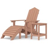  Vrtna stolica Adirondack s osloncem za noge i stolom HDPE smeđa | Eponuda.ba