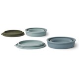 Liewood set 2 zložljivih posodic s pokrovom iz silikona dale blue multi mix | Shoptok.si