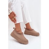 Boto Women's Snow Boots On Platform With Low Shaft Dark Beige Izamine | Shoptok.si