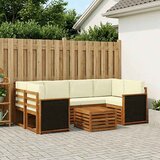 Set vanjskih sofa 7 kom. Prirodna i krem Čvrsto drvo akacije | shoptok.hr