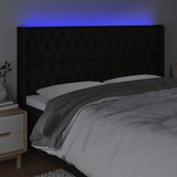  LED uzglavlje crno 183 x 16 x 118/128 cm od tkanine | shoptok.hr