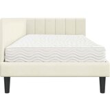  Kutni krevetni okvir s madracem 2 kom. Krema 90 x 200 cm Baršun | Shoptok.si