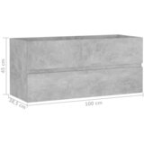 Ormarić za umivaonik siva boja betona 100 x 38,5 x 45 cm drveni | Eponuda.ba