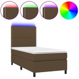 box spring s madracem LED tamnosmeđi 90x200 cm tkanina | shoptok.hr