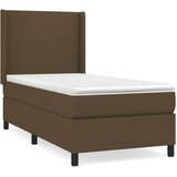  Krevet s oprugama i madracem tamnosmeđi 100 x 200 cm od tkanine | shoptok.hr