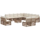vidaXL Vrtna sedežna garnitura 14 pcs Bež poli ratan - - Bež - 108.282 - 55 x 55 x 37 cm - 2025--Uvoz_3 Cene