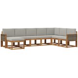 vidaXL Zunanja garnitura za sedenje 8 pcs Naravna in svetlo siva, (5000281617) | Shoptok.si