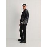 Reserved - Slim traperice isprana izgleda - crno | shoptok.hr