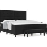 Box Spring Krevet s Madracem i Klupom Crni 180x200 cm Tkanina | shoptok.hr