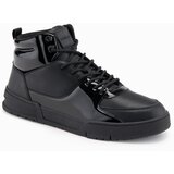 Ombre Men's high boots sneakers with shiny elements - black | shoptok.hr