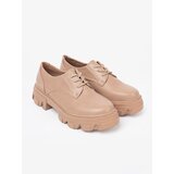 Shelvt Beige lace-up platform shoes | Shoptok.si
