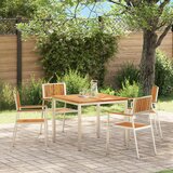 vidaXL zložljivi vrtnarski stoli 4 kosi trden tikov les in aluminij | Shoptok.si