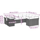 vidaXL 10-dijelni set vrtnih sofa s jastucima bež od poliratana | shoptok.hr
