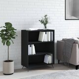vidaXL Knjižna omara črna 69,5x32,5x90 cm inženirski les Cene