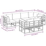  Sjedeća garnitura za vrt s jastukom 7 pcs Crna Čelik | shoptok.hr