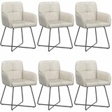  Trpezarijske stolice 6 pcs Baršun Krem 59 x 56,5 x 86 cm | Eponuda.com