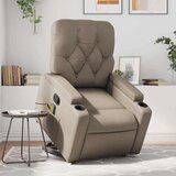 vidaXL Masažni naslonjač na podizanje od umjetne kože boja cappuccina | shoptok.hr