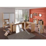 CARRYHOME kotna pisalna miza leseni material barve hrasta | Shoptok.si