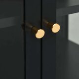  Komoda crna 105 x 35 x 70 cm od čelika i stakla | shoptok.hr
