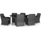  7-dijelni vrtni blagovaonski set s jastucima crni | shoptok.hr