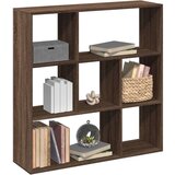 vidaXL Pregrada s knjižno omaro rjavi hrast 102x29x103,5 cm inž. les | Shoptok.si