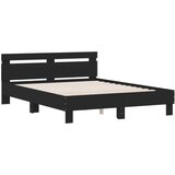  Okvir za krevet s uzglavljem i LED crni 150x200 cm | shoptok.hr
