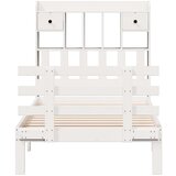 vidaXL Knjižna postelja brez ležišča bela 90x200 cm trdna borovina | Shoptok.si