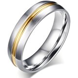 IZMAEL Moški Prstan VO-4841 - Srebrna / Zlata / 59mm | Shoptok.si