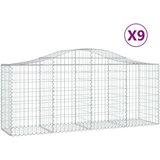  Lučne gabionske košare 9 kom 200x50x80/100 cm pocinčano željezo | shoptok.hr