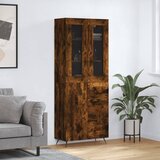 vidaXL Visoka komoda dimljeni hrast 69 5x34x180 cm konstruiranog drva Cijene
