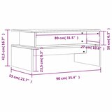  Stolić za kavu boja hrasta 90 x 55 x 42,5 cm konstruirano drvo | shoptok.hr