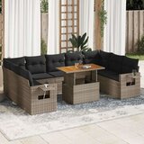  10-dijelni set vrtnih sofa od poliratana s jastucima sivi | shoptok.hr
