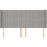  Uzglavlje s ušima svjetlosivo 203x16x118/128 cm od tkanine | shoptok.hr