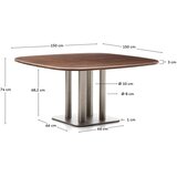 Kave Home Jedilna miza v orehovem dekorju 150x150 cm Melvar – | Shoptok.si