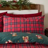 Catherine Lansfield Crvena/tamno zelena posteljina za bračni krevet 200x200 cm Christmas Tartan Teddy Bear – | shoptok.hr