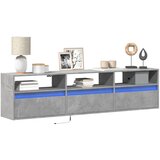 Maison Chic Stenska TV omarica - TV stojalo - Televizijska omarica z LED lučkami betonsko siva 180x31x45 cm, (21700939) | Shoptok.si