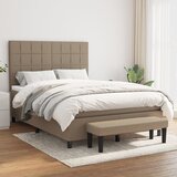 vidaXL Box spring postelja z vzmetnico taupe 140x190 cm blago Cene