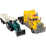 Lean_Toys Tovornjak z vlečnim vozilom R/C stroj na daljinsko upravljanje s prikolico Rumena | Shoptok.si