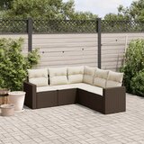 vidaXL 5-dijelni set vrtnih sofa s jastucima poliratan smeđi Cijene